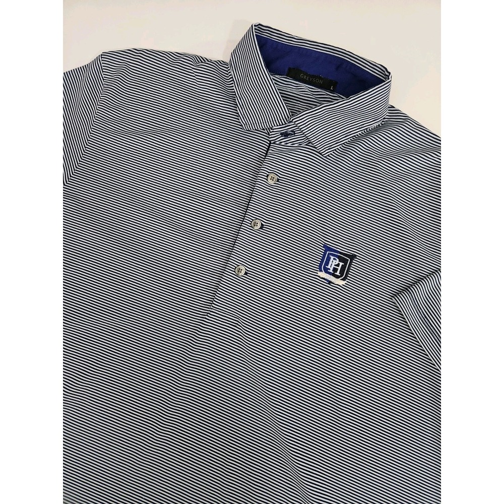 Greyson Men's Striped Shot‎ Sleeve Golf Polo Shirt Large